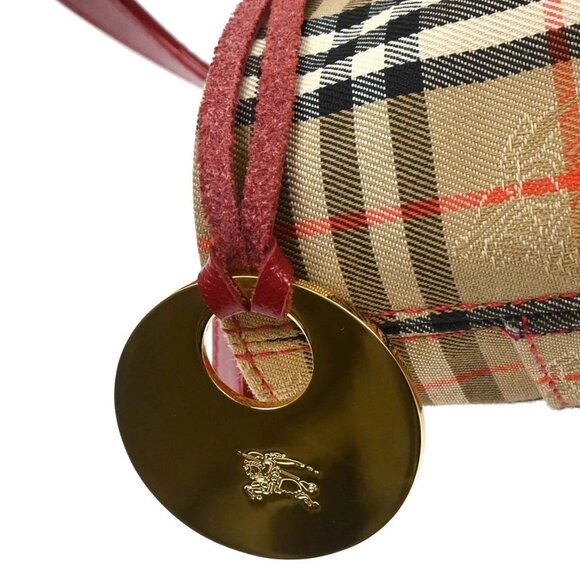 Burberry Beige Red House Check Tote Handbag - Picture 4 of 11